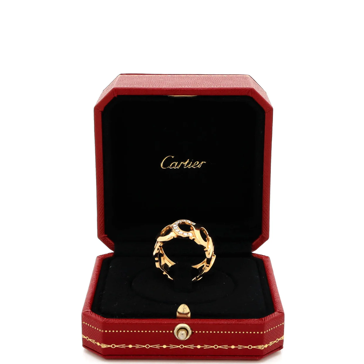 C de Cartier Link Band Ring 18K Yellow Gold and Diamonds - Deep Luxury