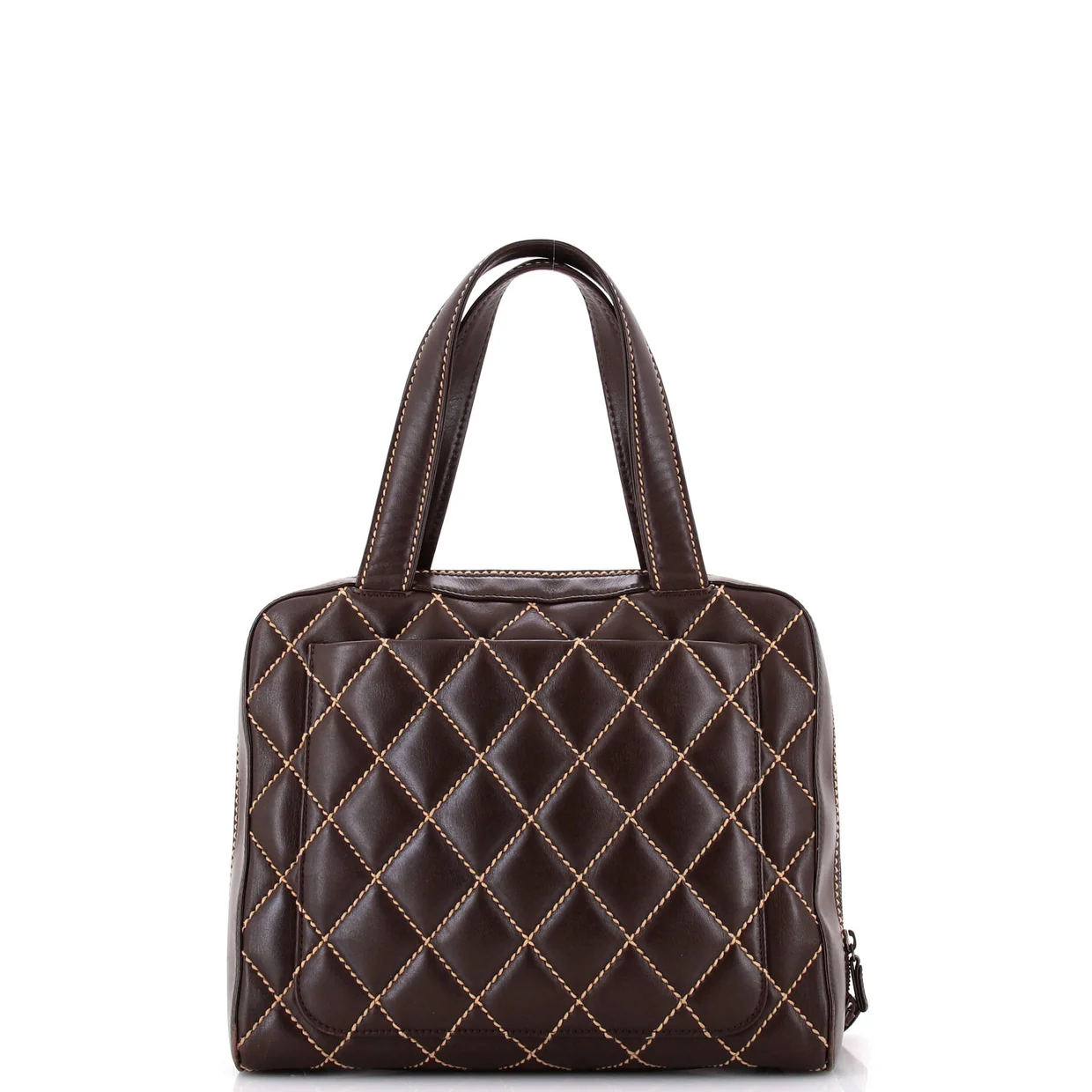 Surpique Zip Around Satchel Quilted Leather Large - Deep Luxury