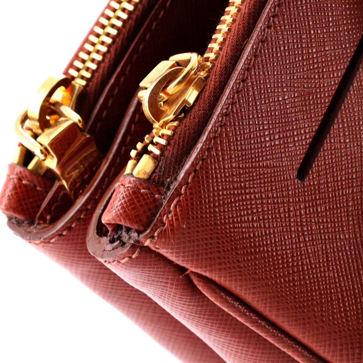Double Zip Lux Tote Saffiano Leather Large - Deep Luxury
