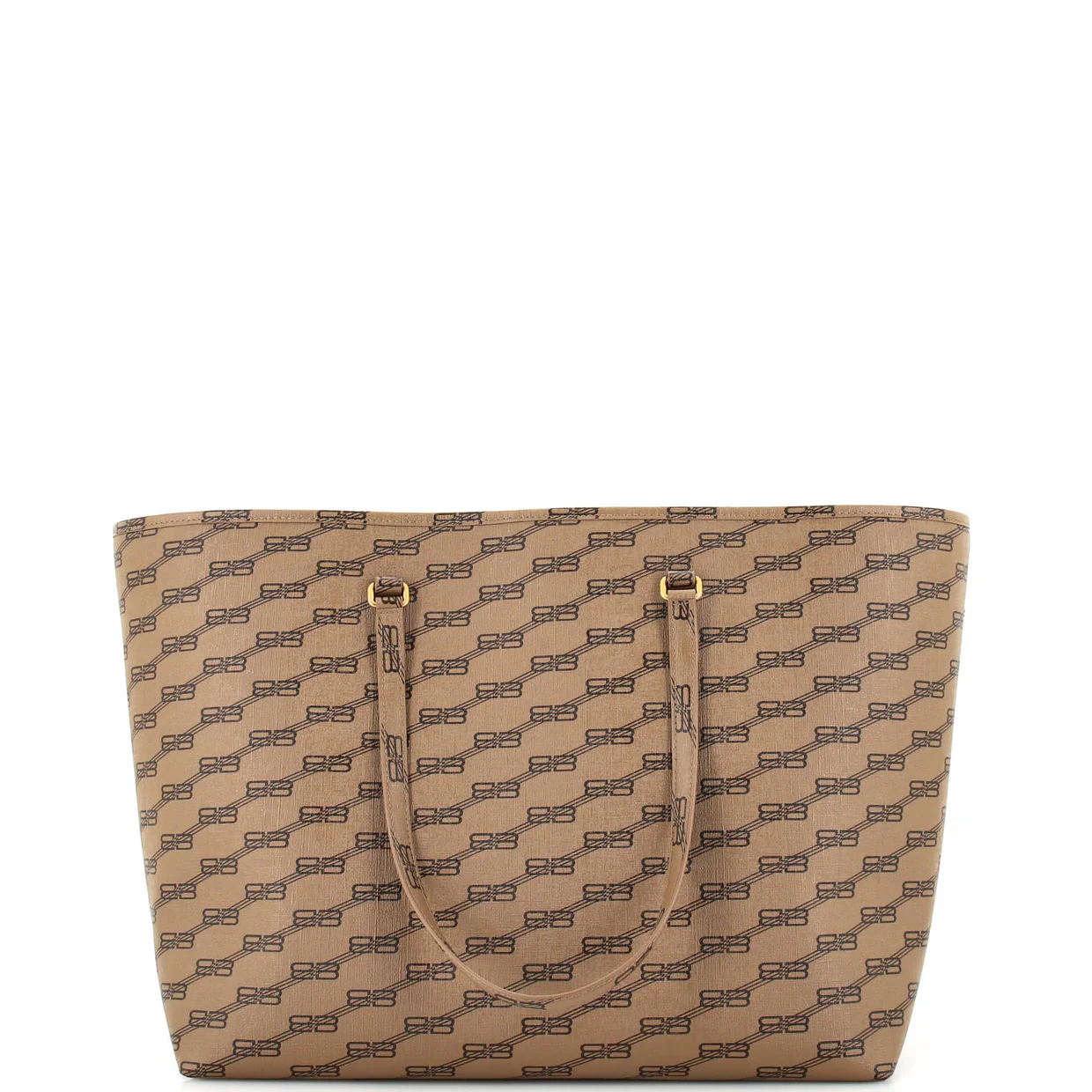 Signature East-West Shopper Tote BB Monogram Coated Canvas Large - Deep Luxury