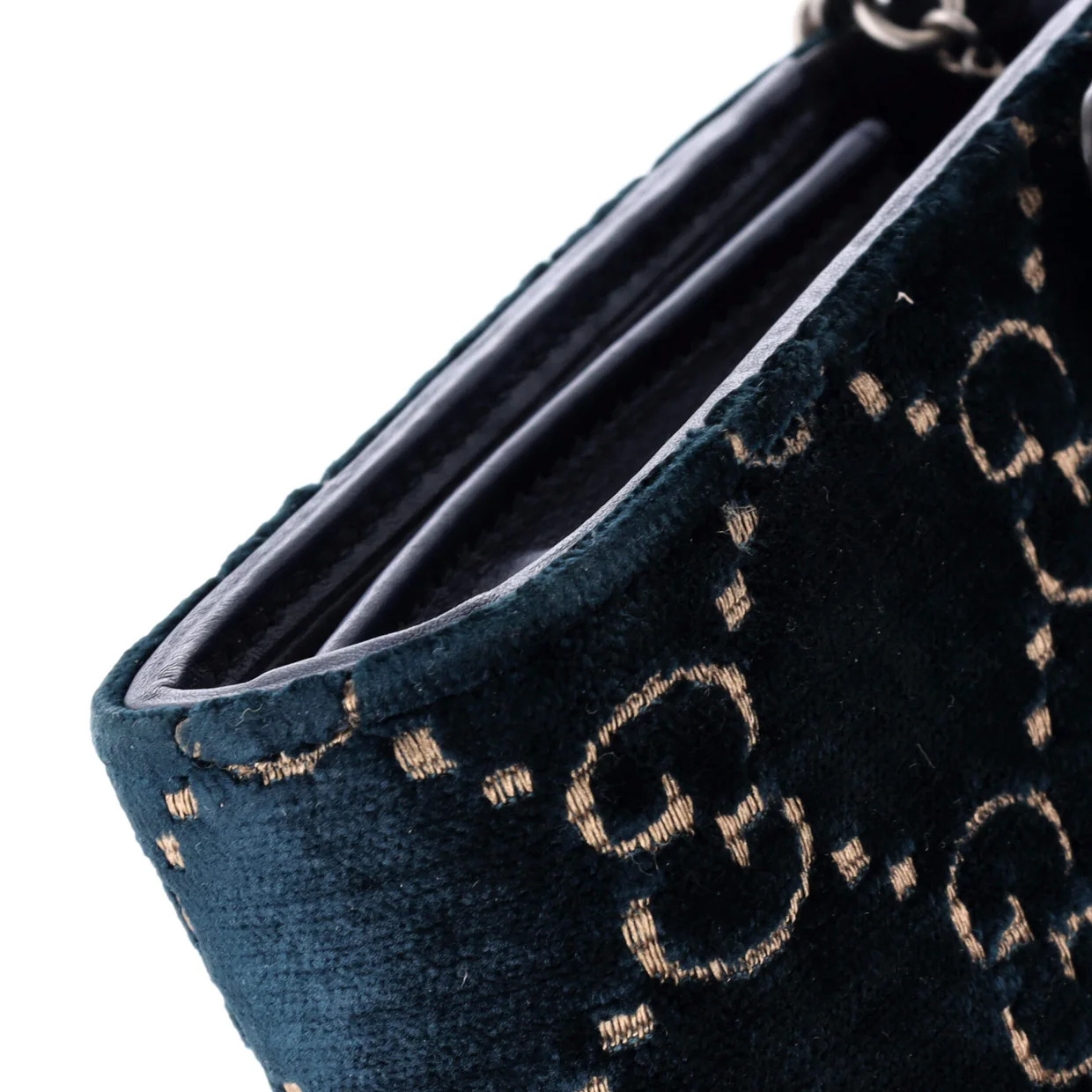 Dionysus Chain Wallet GG Velvet Small - Deep Luxury