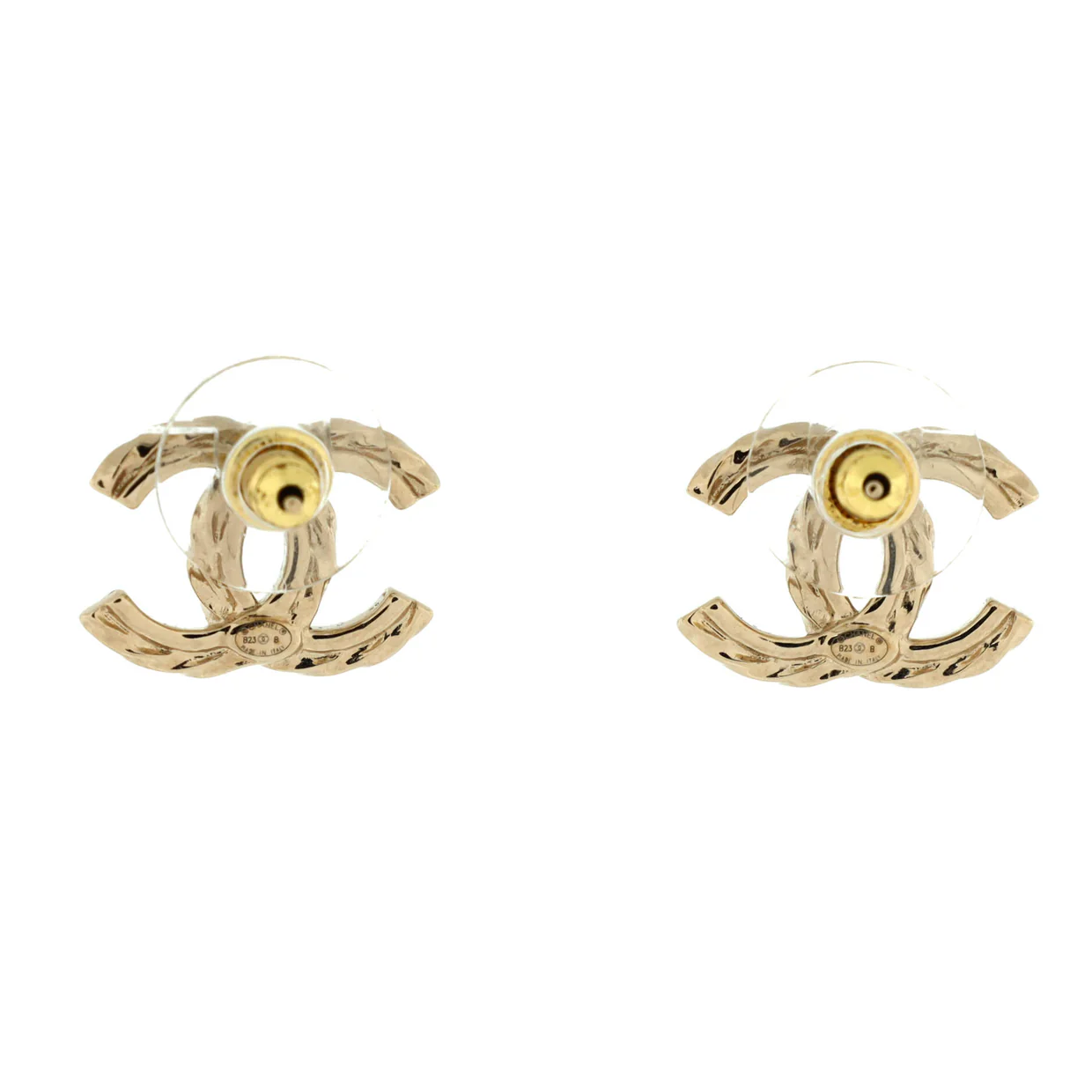 CC Stud Earrings Metal with Crystals - Deep Luxury