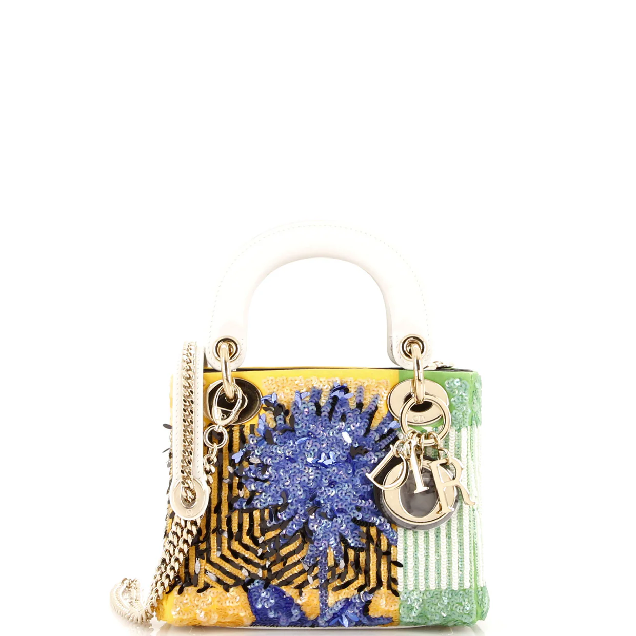 Lady Dior Chain Bag Flower Pop Embellished Sequin Mini - Deep Luxury