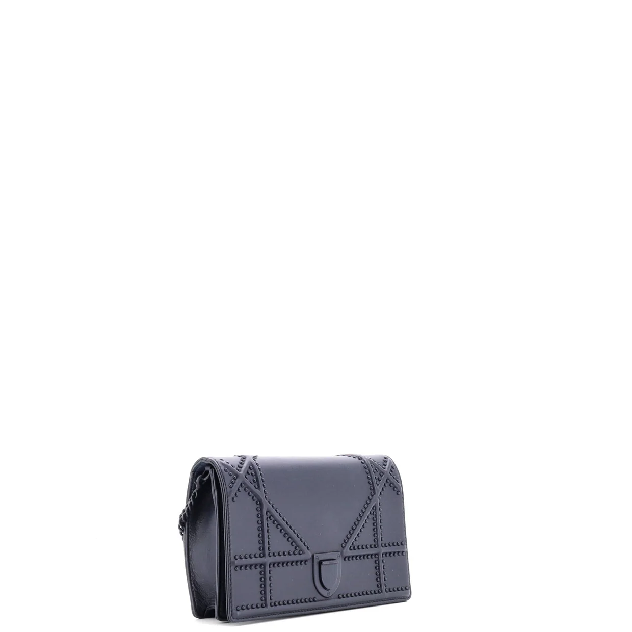 Diorama Wallet on Chain Studded Leather - Deep Luxury