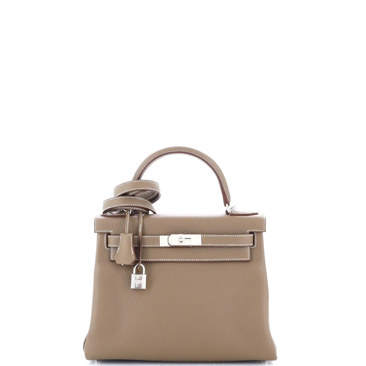 Kelly Handbag Grey Clemence with Palladium Hardware 28 - Deep Luxury