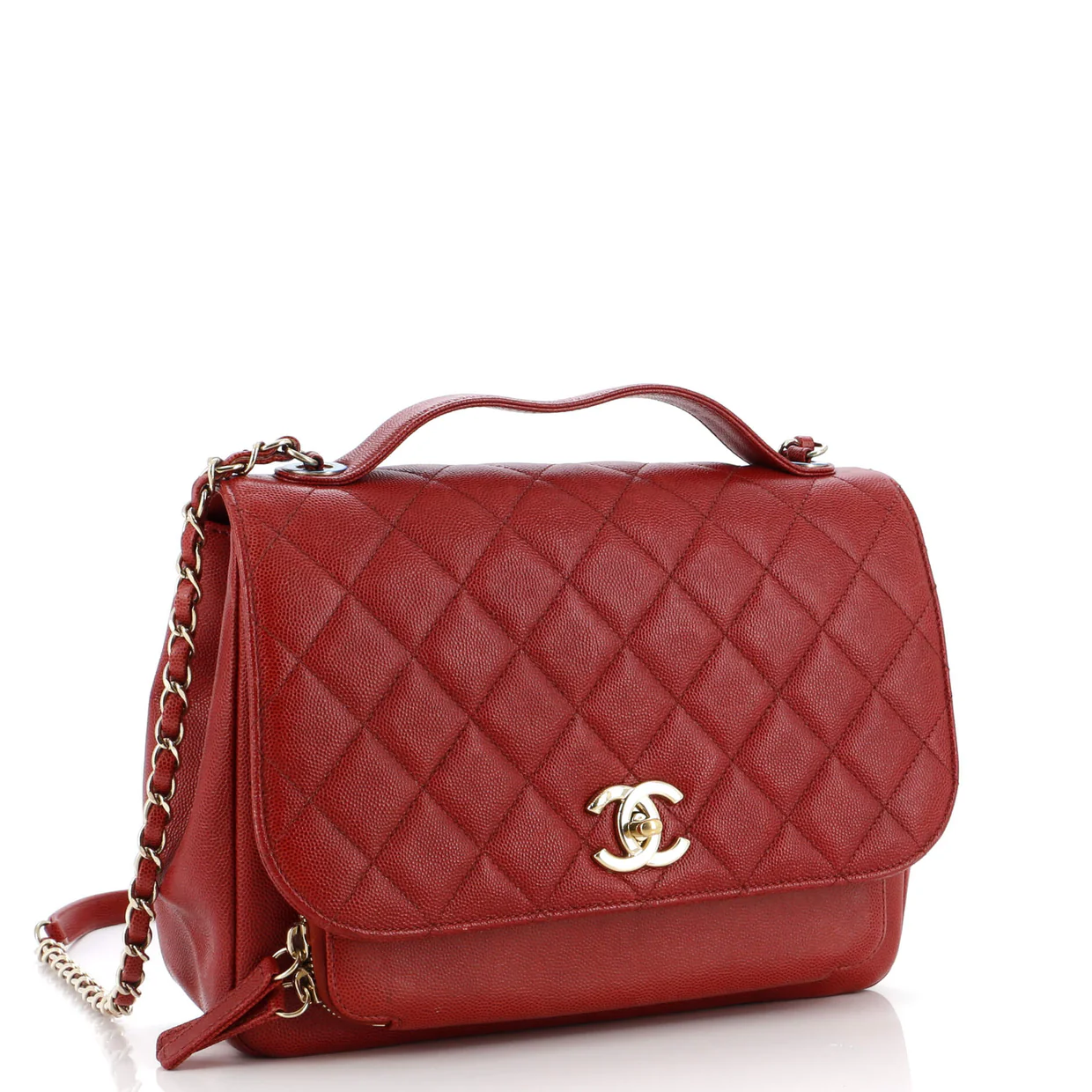 Business Affinity Flap Bag Quilted Caviar Large - Deep Luxury