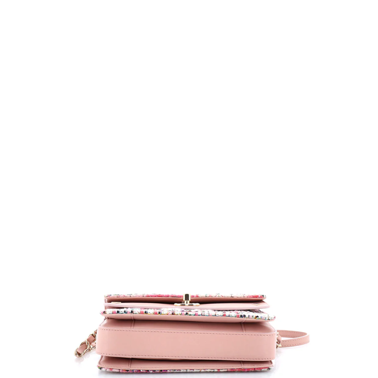 CC Stud Double Flap Bag Quilted Tweed with Leather Small - Deep Luxury