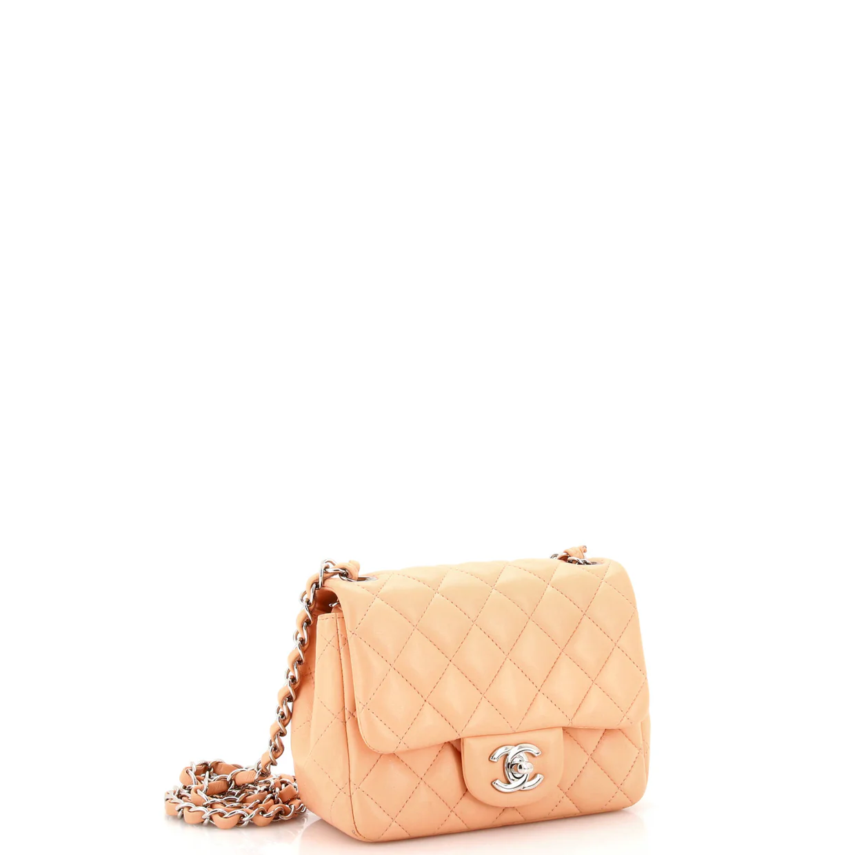 Square Classic Single Flap Bag Quilted Lambskin Mini - Deep Luxury