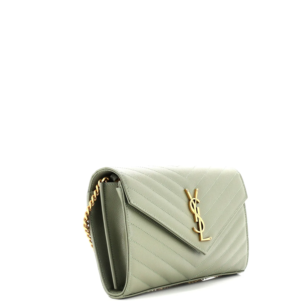 Classic Monogram Wallet on Chain Matelasse Chevron Leather Medium - Deep Luxury