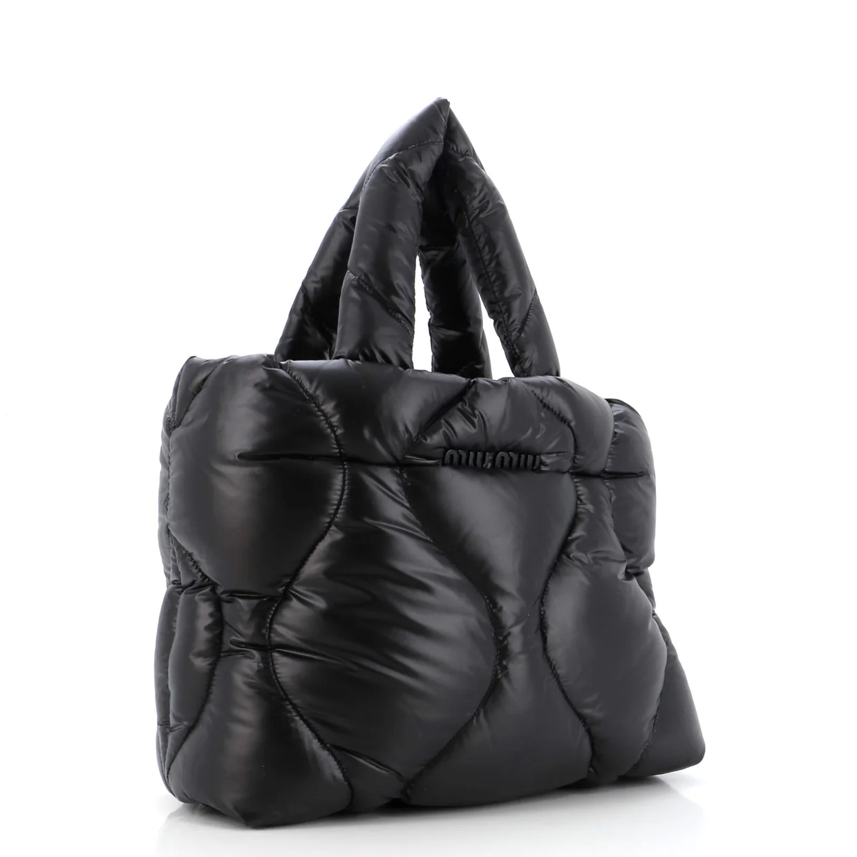 Open Tote Puffy Quilted Nylon Medium - Deep Luxury