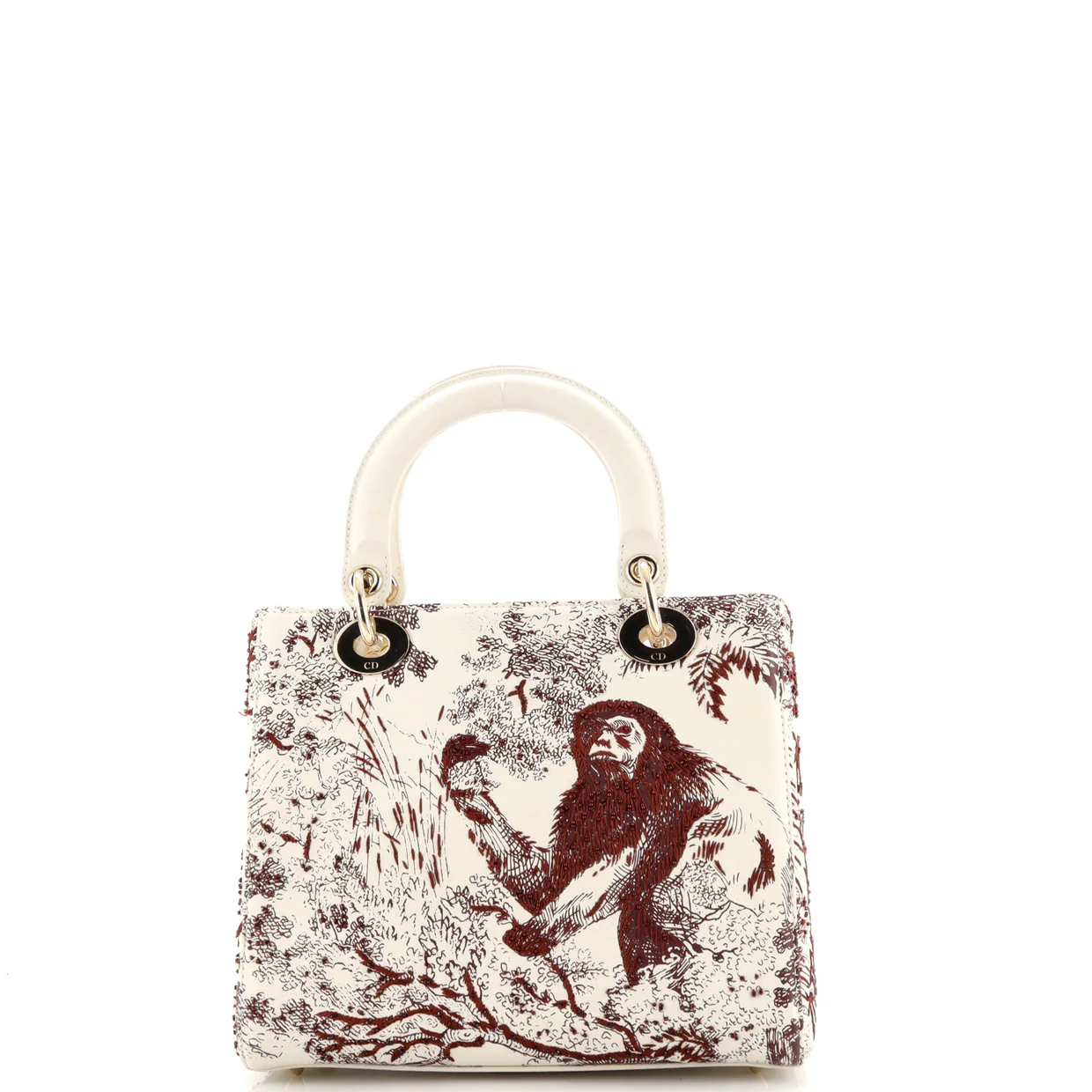 Toile de Jouy Lady Dior Bag Beaded Leather Medium - Deep Luxury