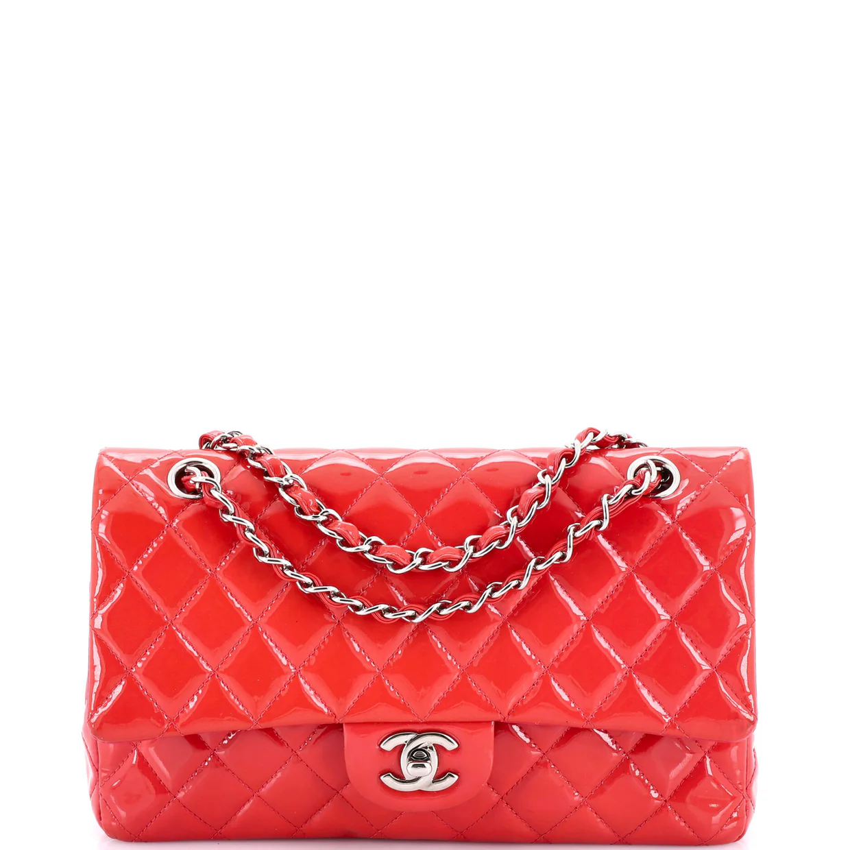 Classic Double Flap Bag Quilted Patent Medium - Deep Luxury