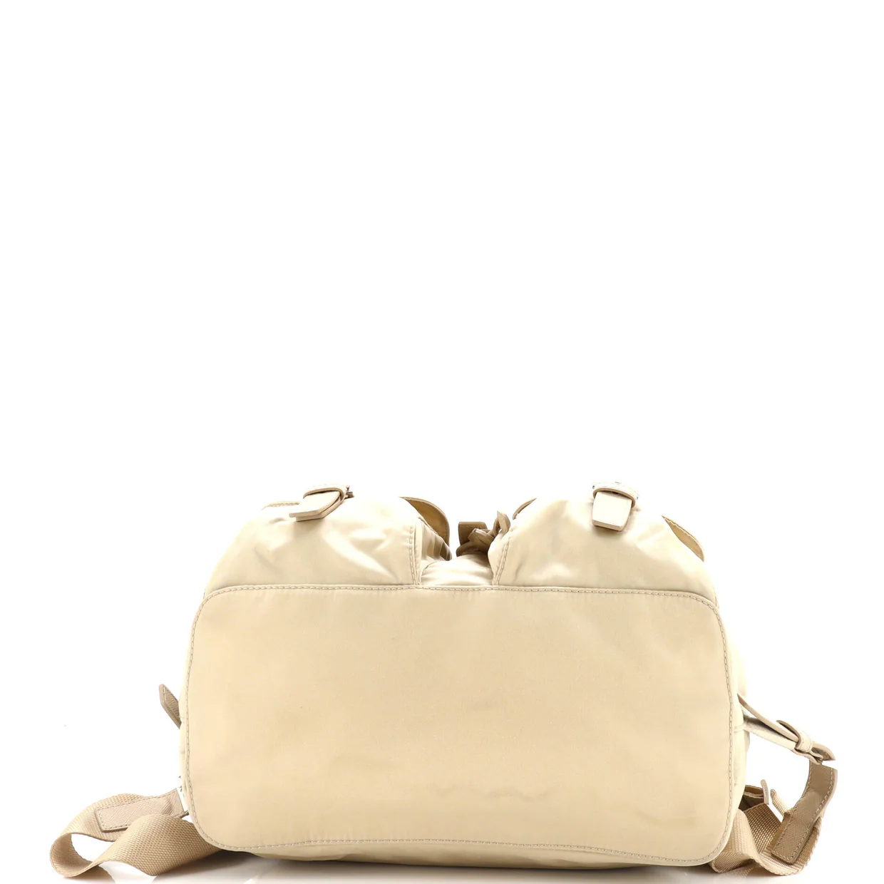Double Front Pocket Backpack Re-Nylon with Leather Medium - Deep Luxury