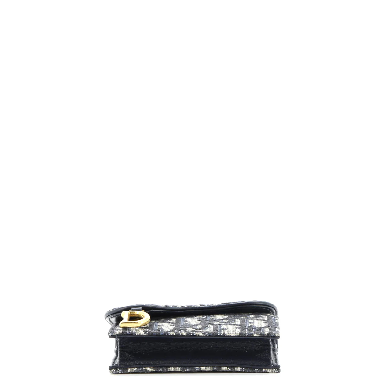 Saddle Flap Zipped Card Holder Oblique Canvas Compact - Deep Luxury