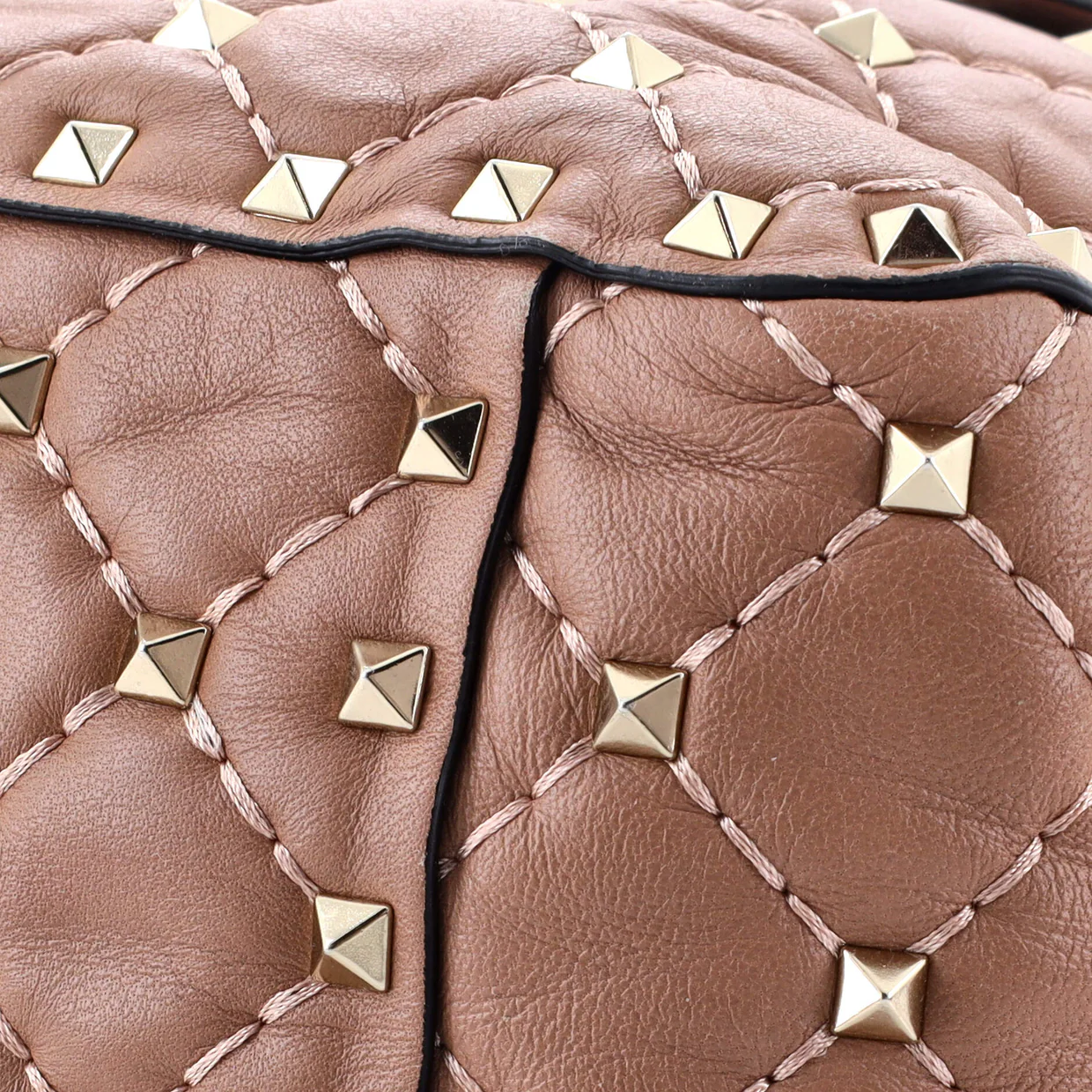 Rockstud Spike Flap Bag Quilted Leather Large - Deep Luxury