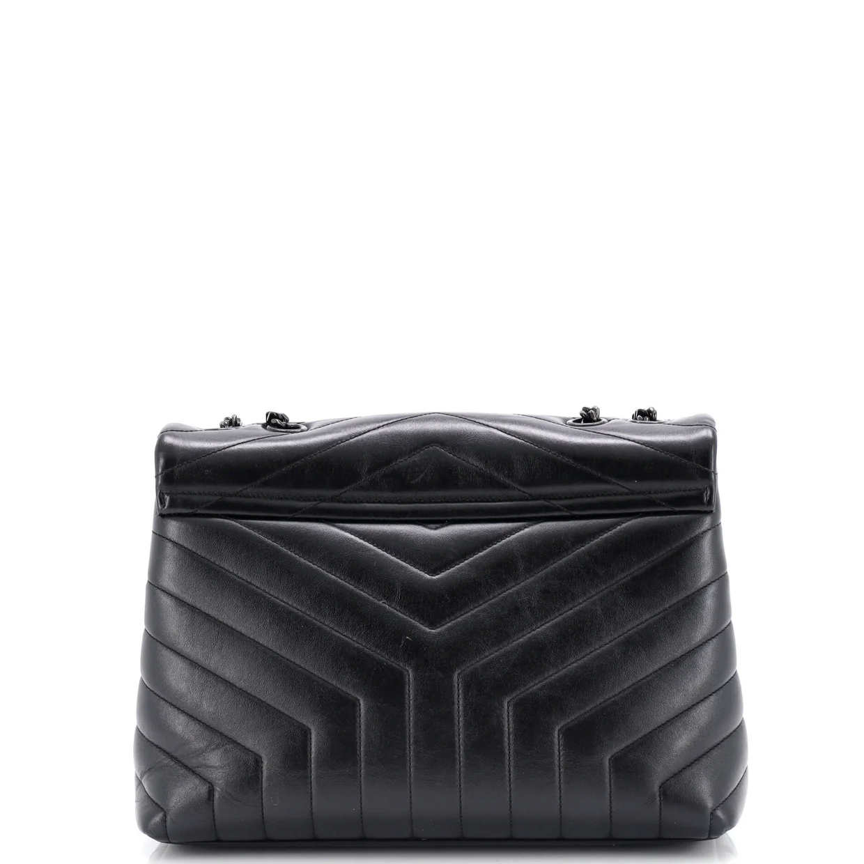 Loulou Shoulder Bag Matelasse Chevron Leather Medium - Deep Luxury