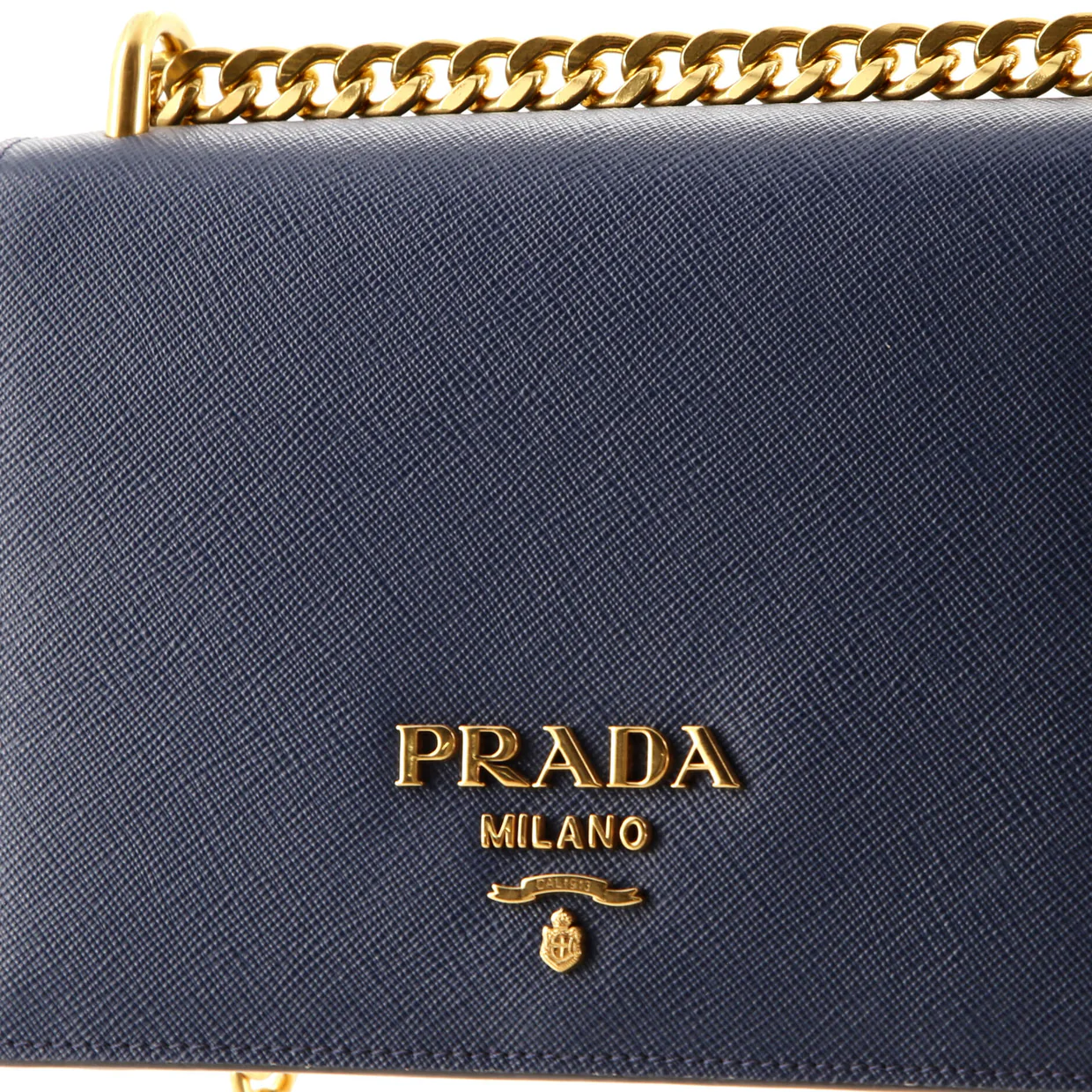 Chain Flap Bag Saffiano Leather Small - Deep Luxury