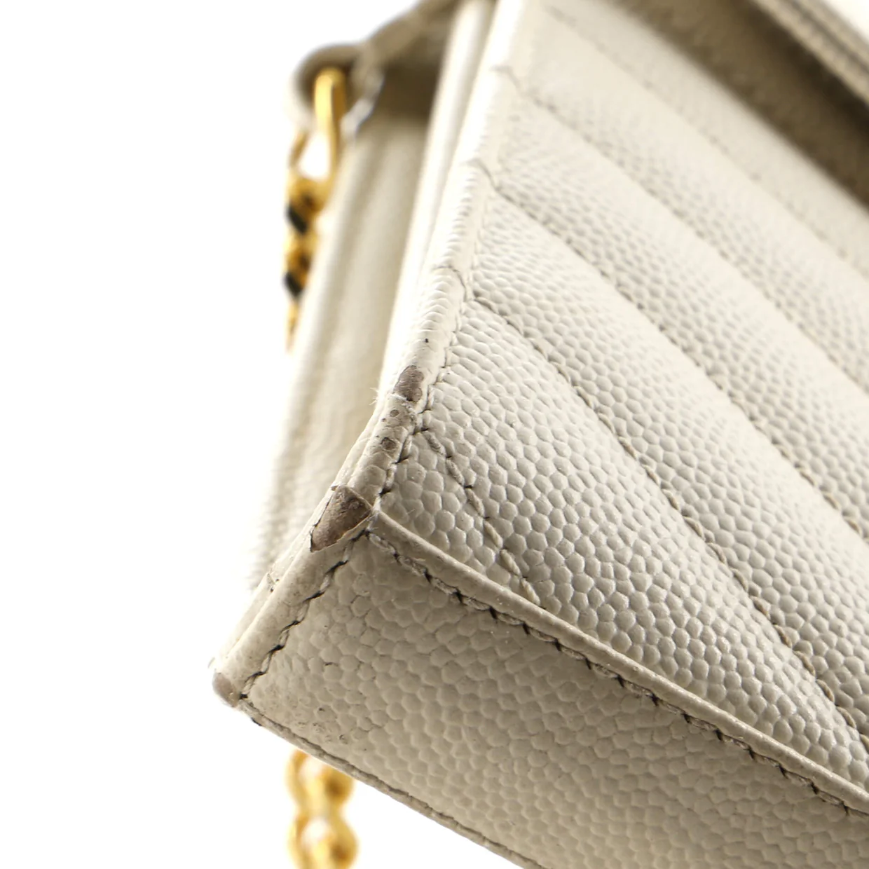 Classic Monogram Wallet on Chain Matelasse Chevron Leather Medium - Deep Luxury