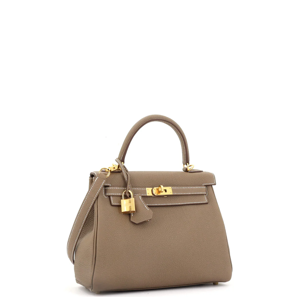 Kelly Handbag Grey Togo with Gold Hardware 25 - Deep Luxury