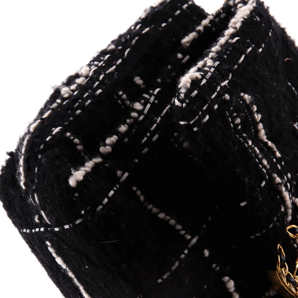 19 Flap Bag Quilted Tweed Medium - Deep Luxury