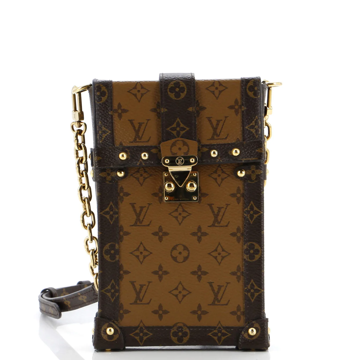 Vertical Trunk Pochette Reverse Monogram Canvas - Deep Luxury