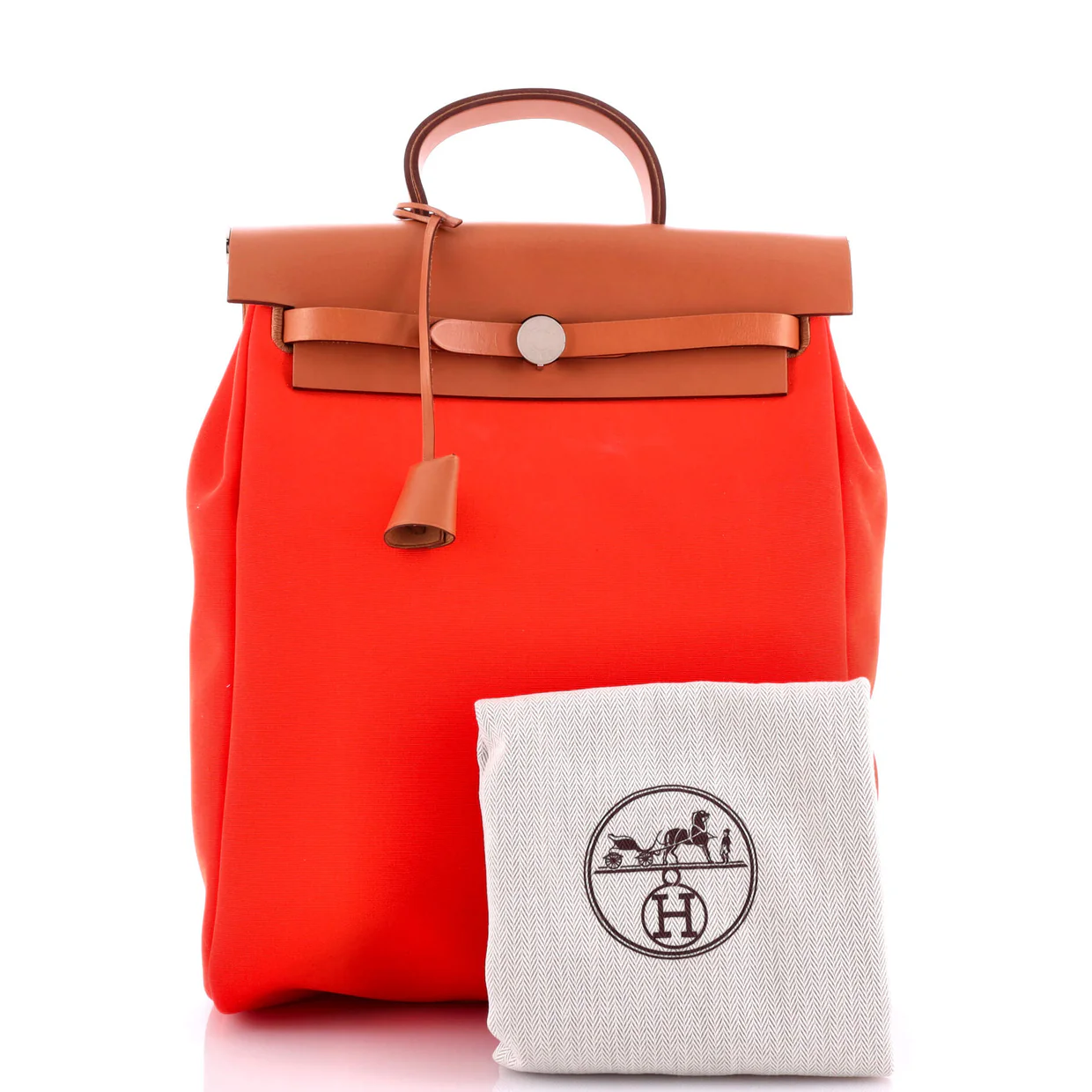 Herbag A Dos Zip Backpack Toile and Leather - Deep Luxury