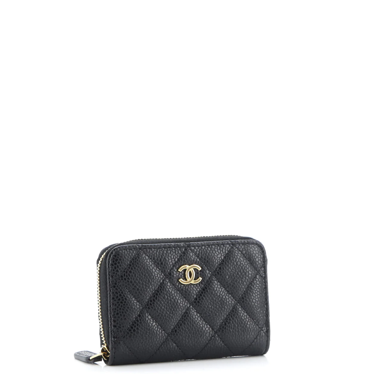 CC Zip Coin Purse Quilted Caviar Small - Deep Luxury
