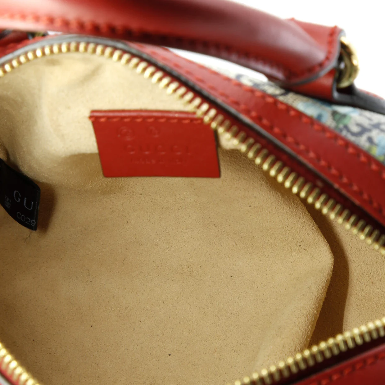 Convertible Boston Bag Blooms Print GG Coated Canvas Nano - Deep Luxury