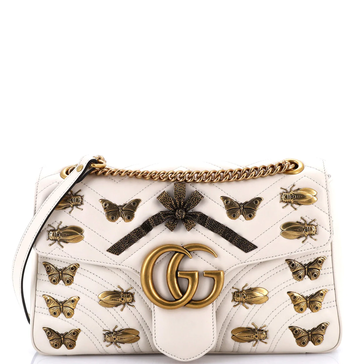 GG Marmont Flap Bag Embellished Matelasse Leather Medium - Deep Luxury