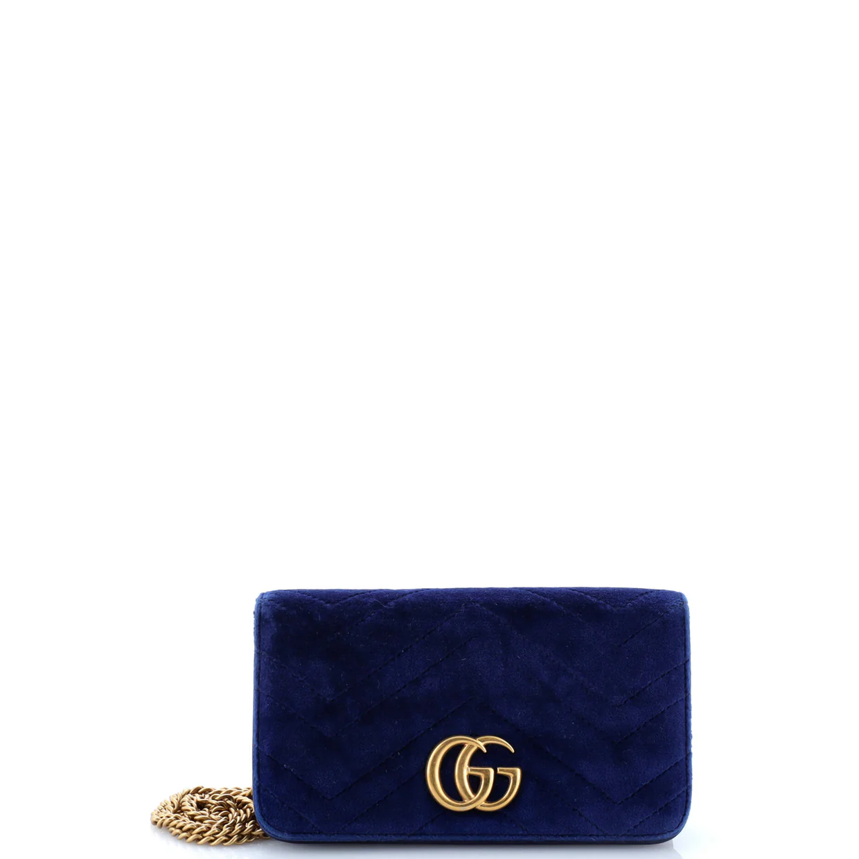GG Marmont Chain Flap Bag Matelasse Velvet Mini - Deep Luxury