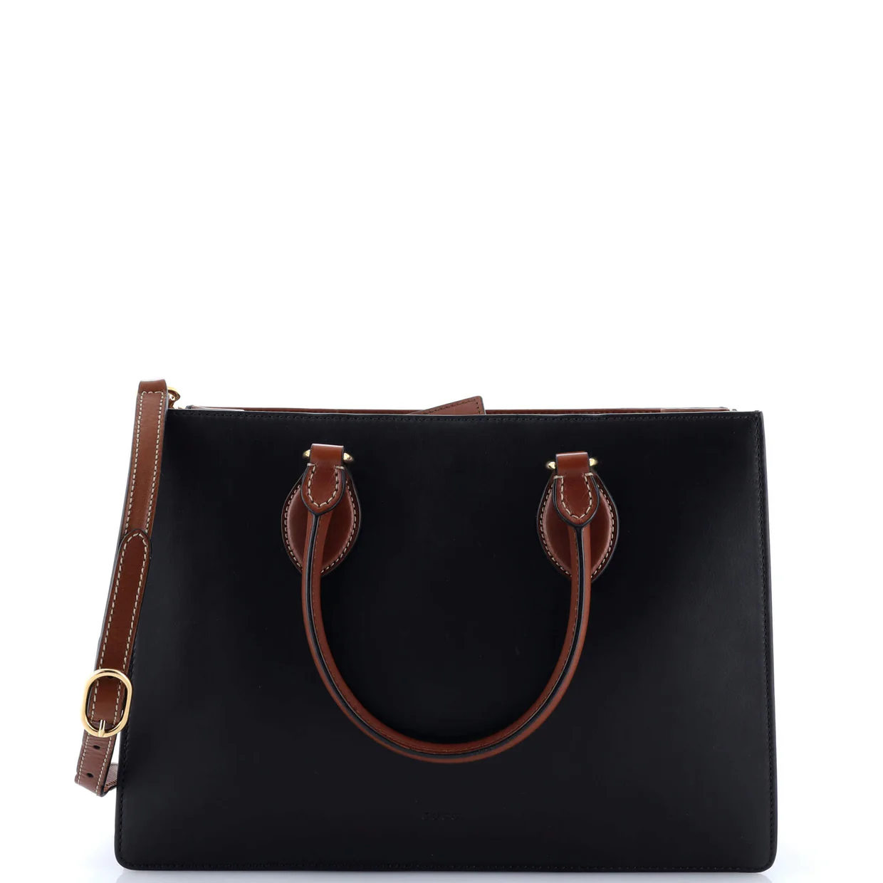 Convertible Gusset Tote Leather Medium - Deep Luxury