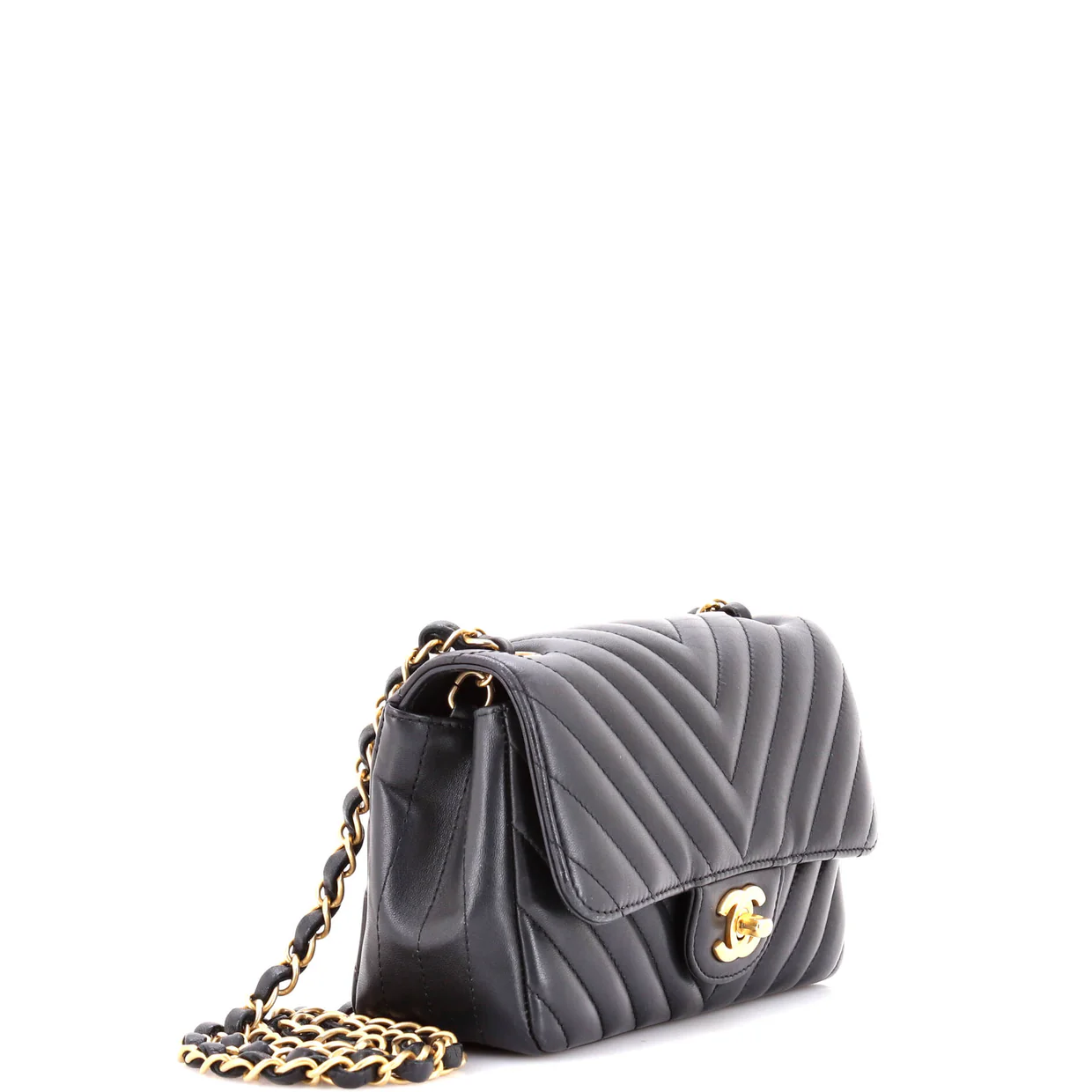 Classic Single Flap Bag Chevron Lambskin Mini - Deep Luxury