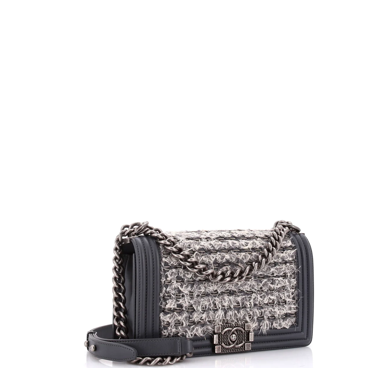 Boy Flap Bag Braided Tweed Old Medium - Deep Luxury