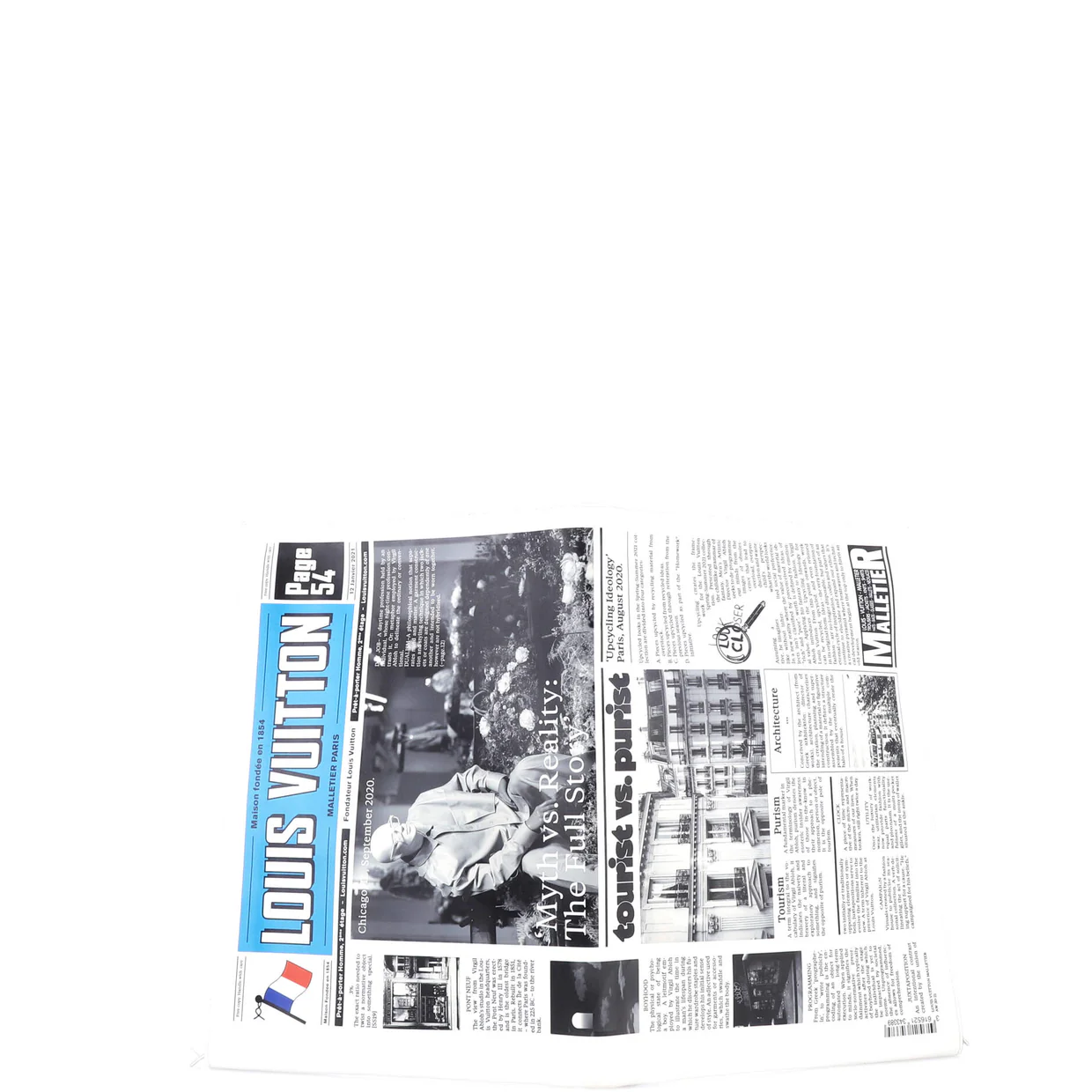 Newspaper Pouch Printed Leather - Deep Luxury