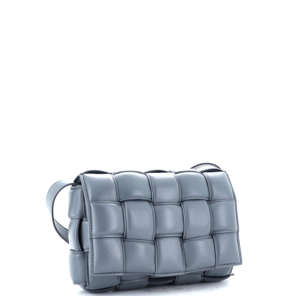 Cassette Crossbody Bag Padded Maxi Intrecciato Leather Small - Deep Luxury