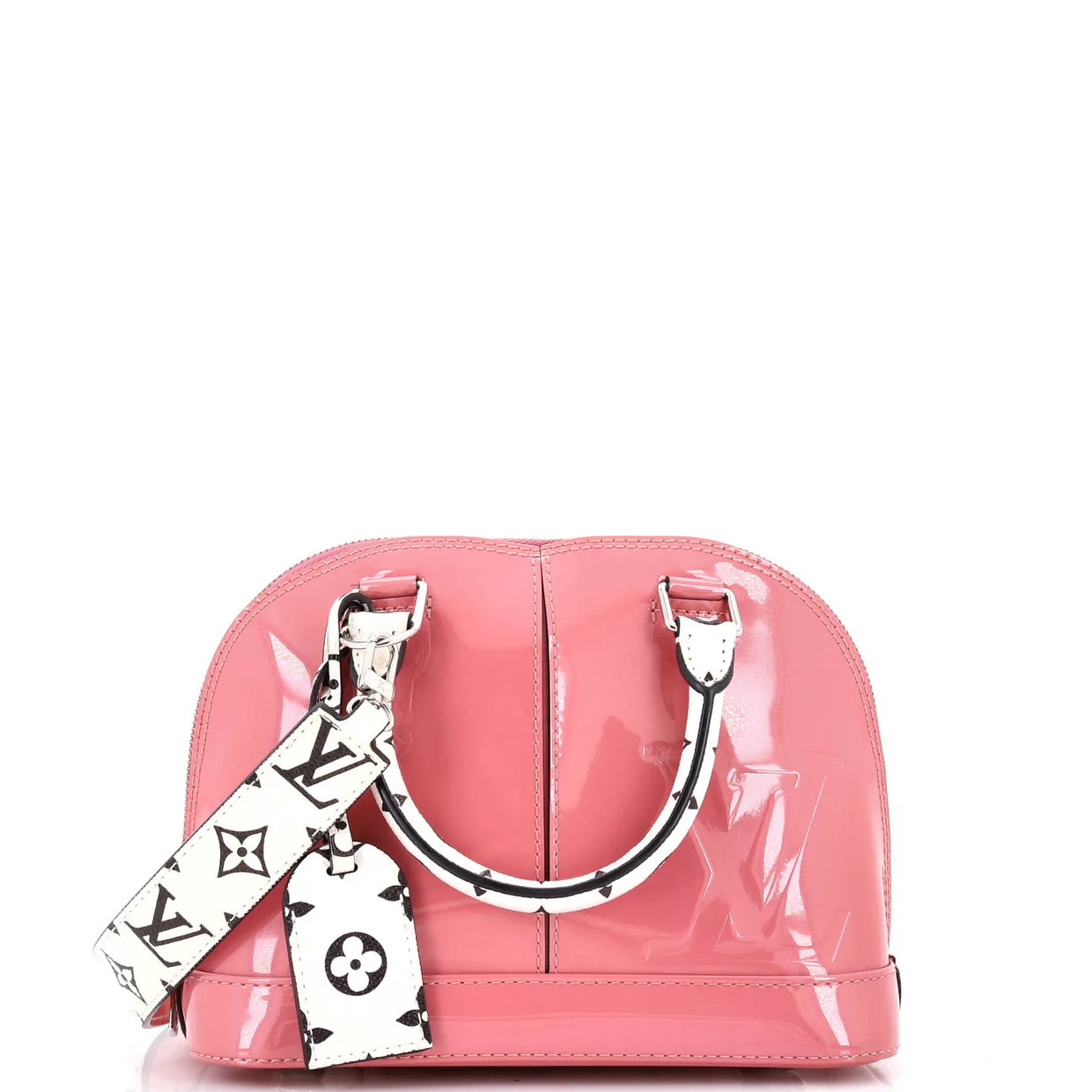 Alma Handbag Vernis with Monogram Canvas BB - Deep Luxury