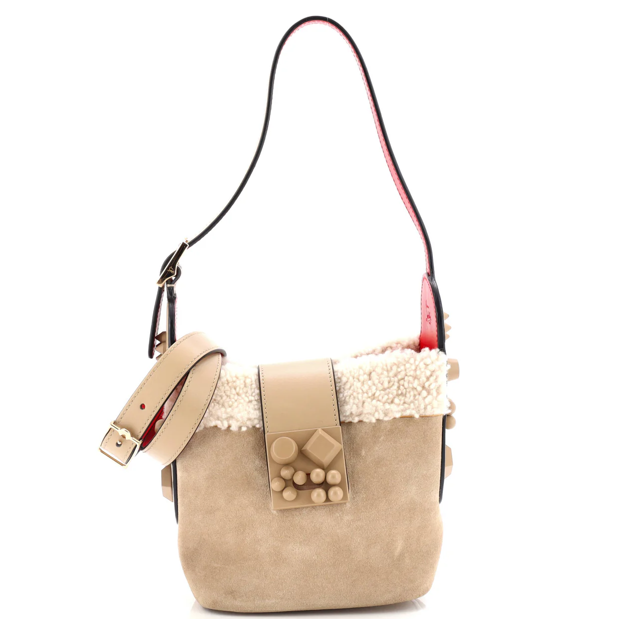 Carasky Bucket Bag Suede with Shearling Mini - Deep Luxury