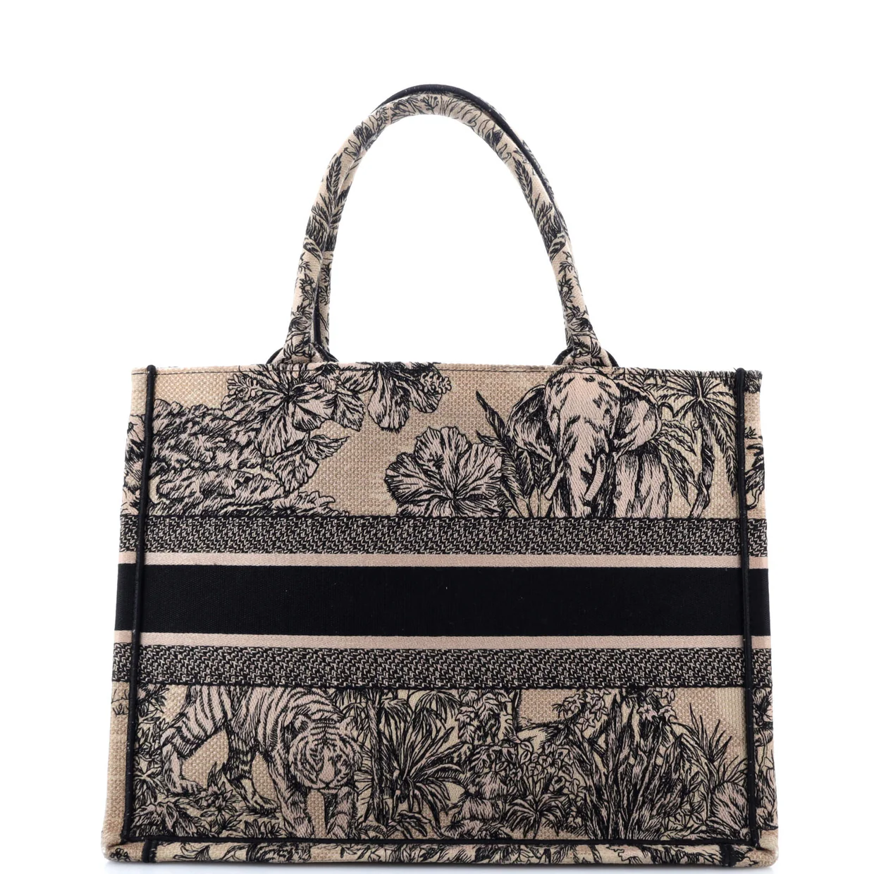 Book Tote Embroidered Canvas Medium - Deep Luxury