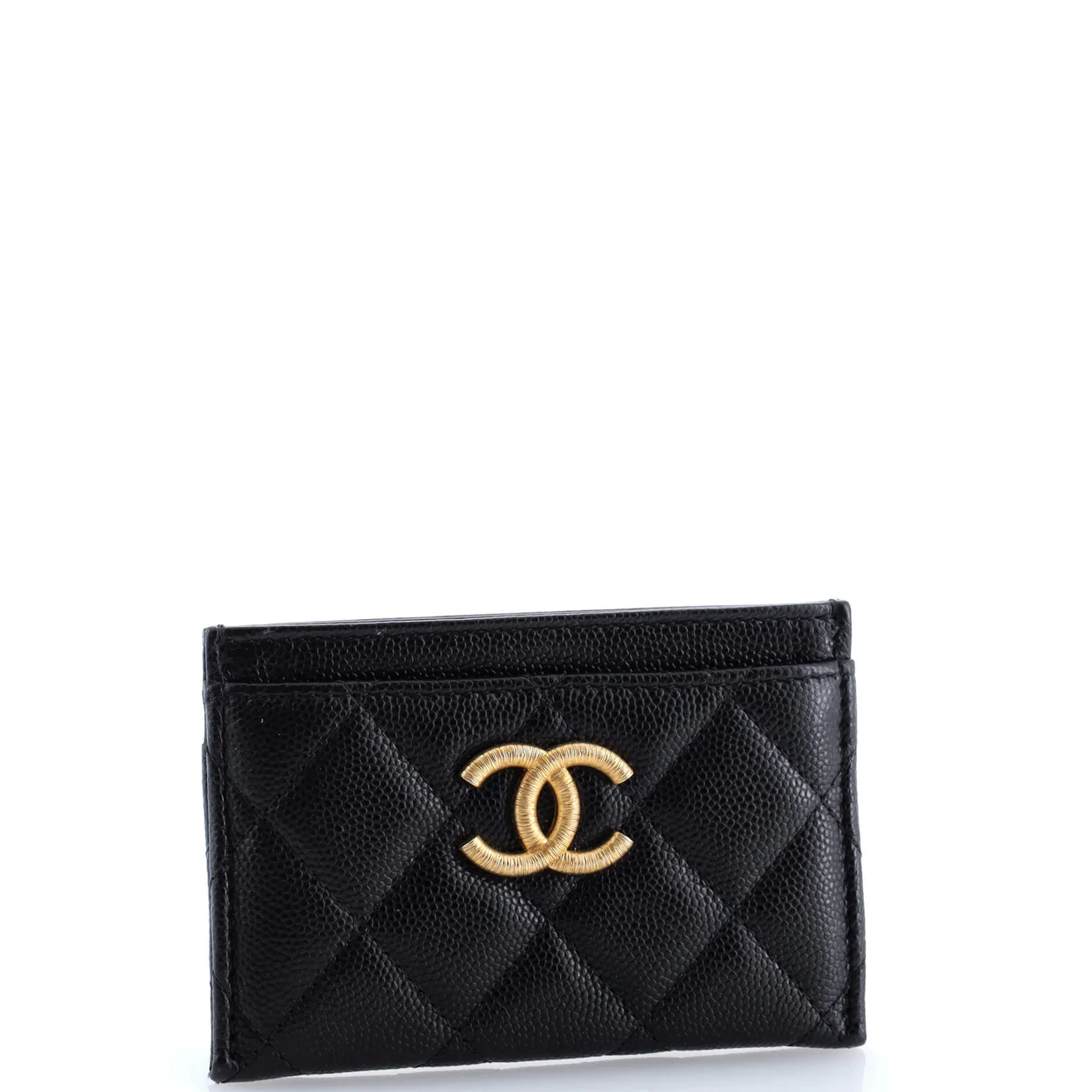 Textured CC Card Holder Quilted Caviar - Deep Luxury