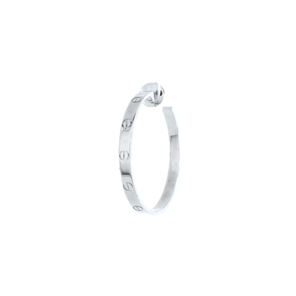 Love Hoop Earrings 18K White Gold Large - Deep Luxury