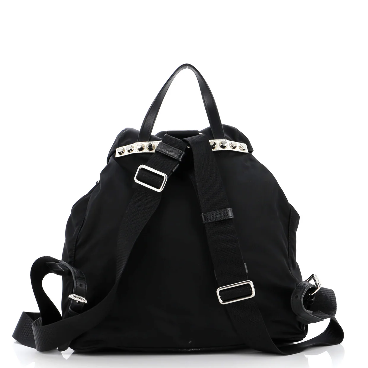 New Vela Backpack Tessuto with Studded Leather - Deep Luxury