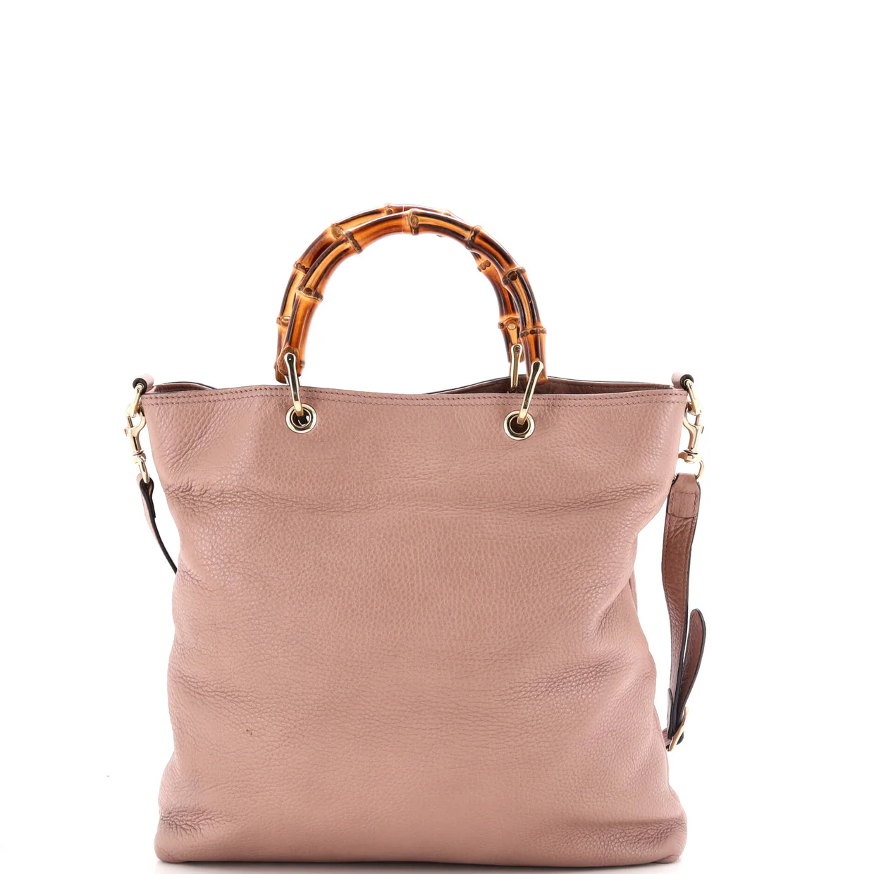 Bamboo Shopper Tote Leather Tall - Deep Luxury