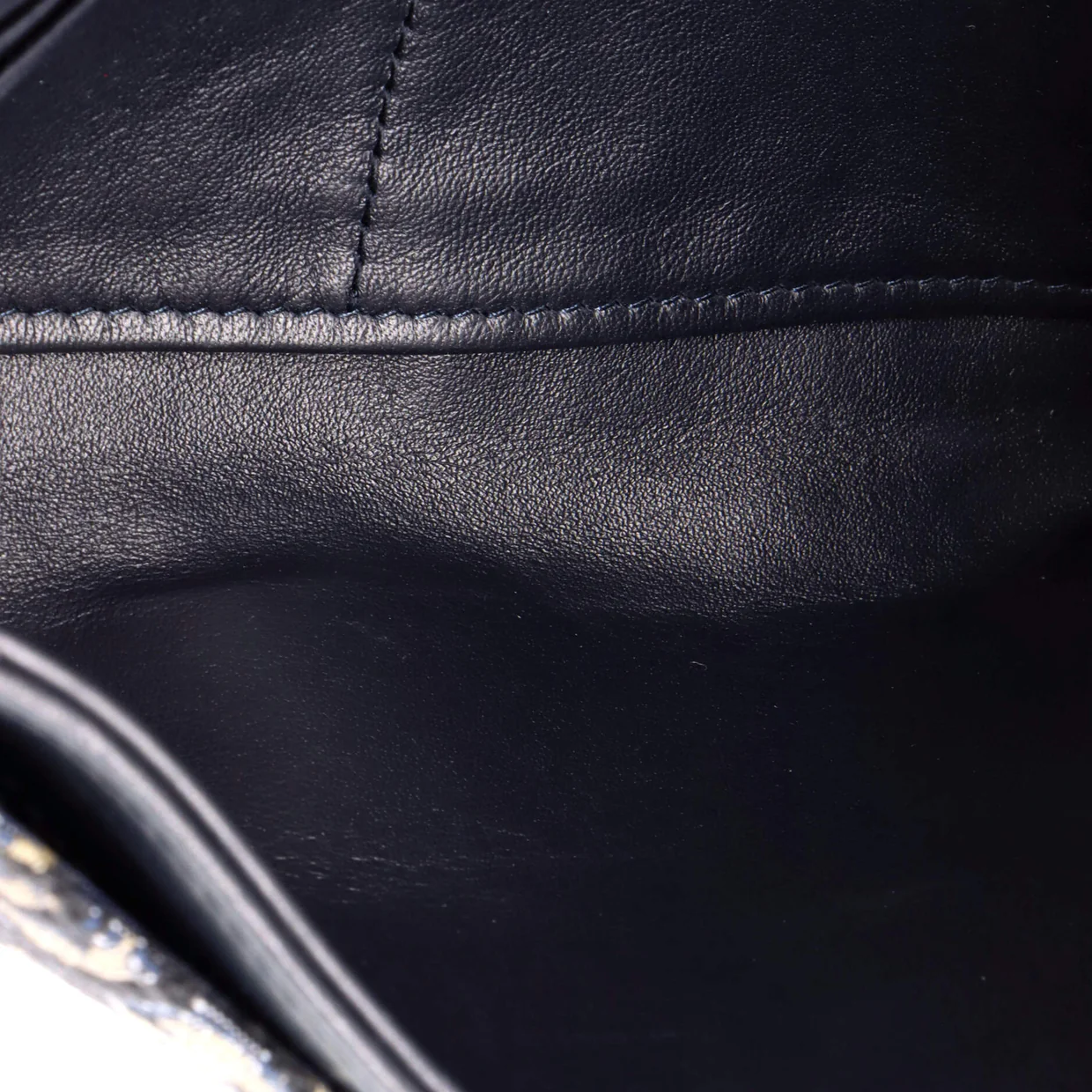 Saddle Chain Wallet Oblique Canvas - Deep Luxury