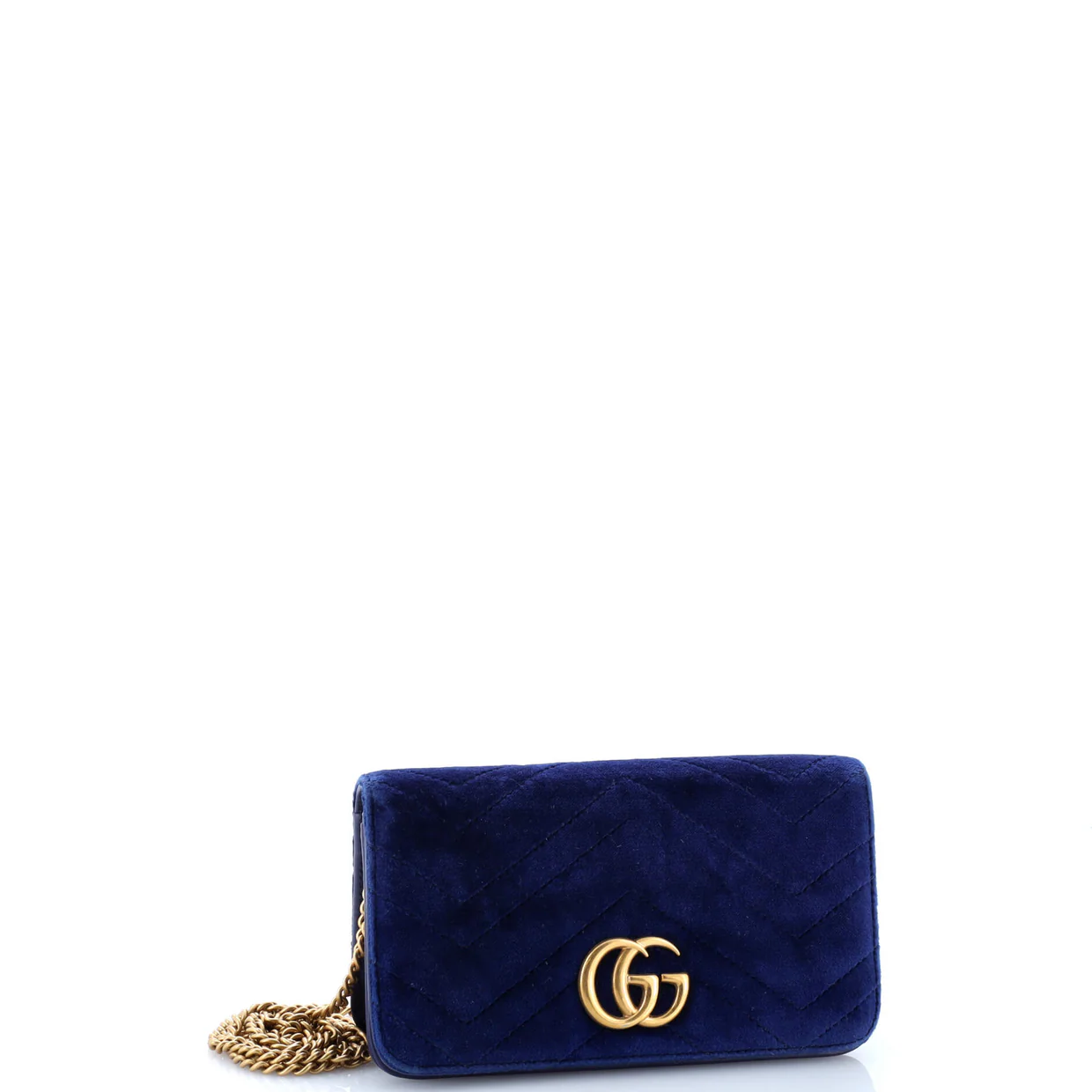 GG Marmont Chain Flap Bag Matelasse Velvet Mini - Deep Luxury