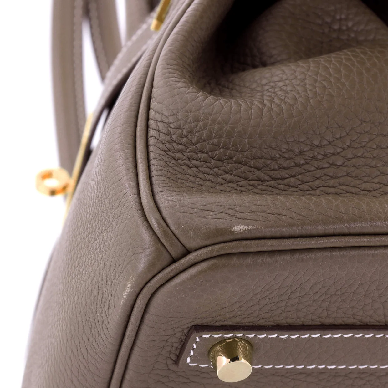 Birkin Handbag Grey Clemence with Gold Hardware 30 - Deep Luxury