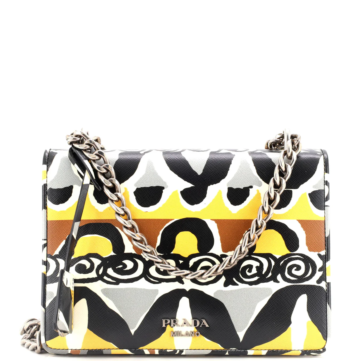 Chain Flap Bag Printed Saffiano Leather Medium - Deep Luxury