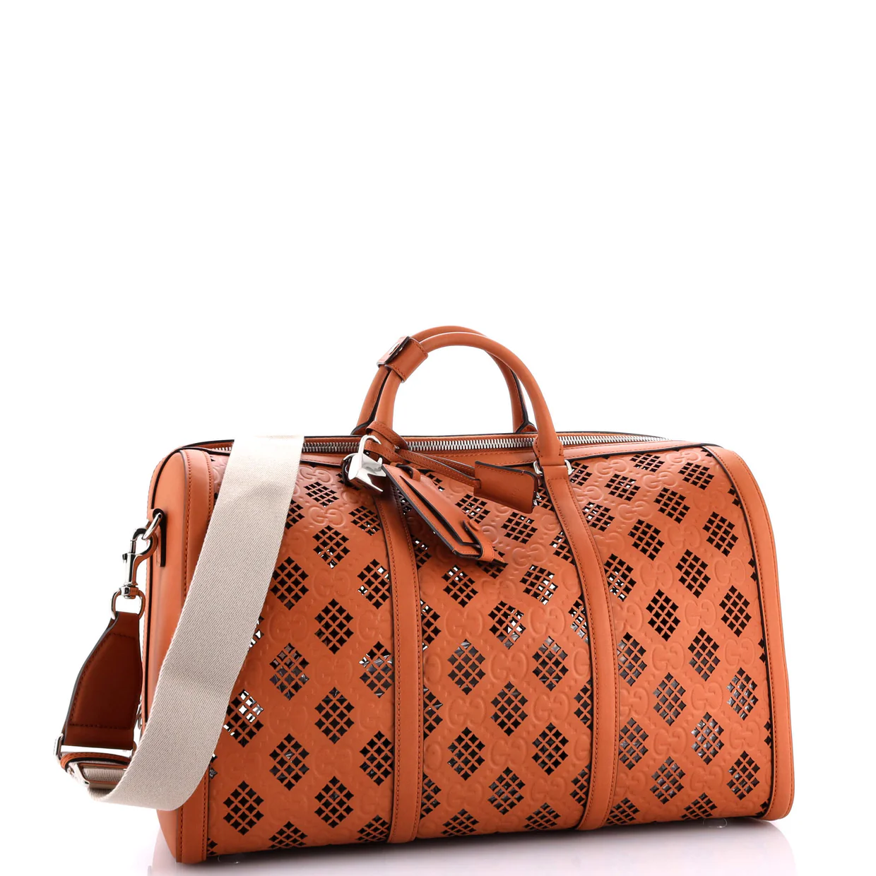 Convertible Duffle Bag GG Debossed Laser Cut Leather Large - Deep Luxury