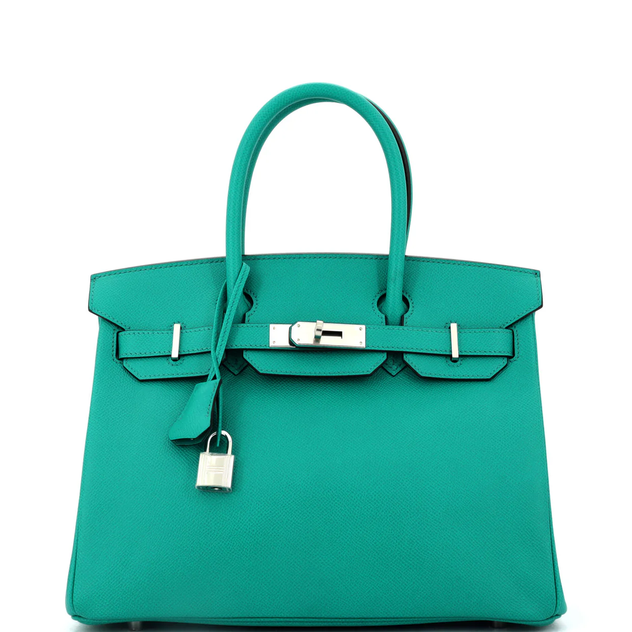 Birkin Handbag Bleu Paon Epsom with Palladium Hardware 30 - Deep Luxury