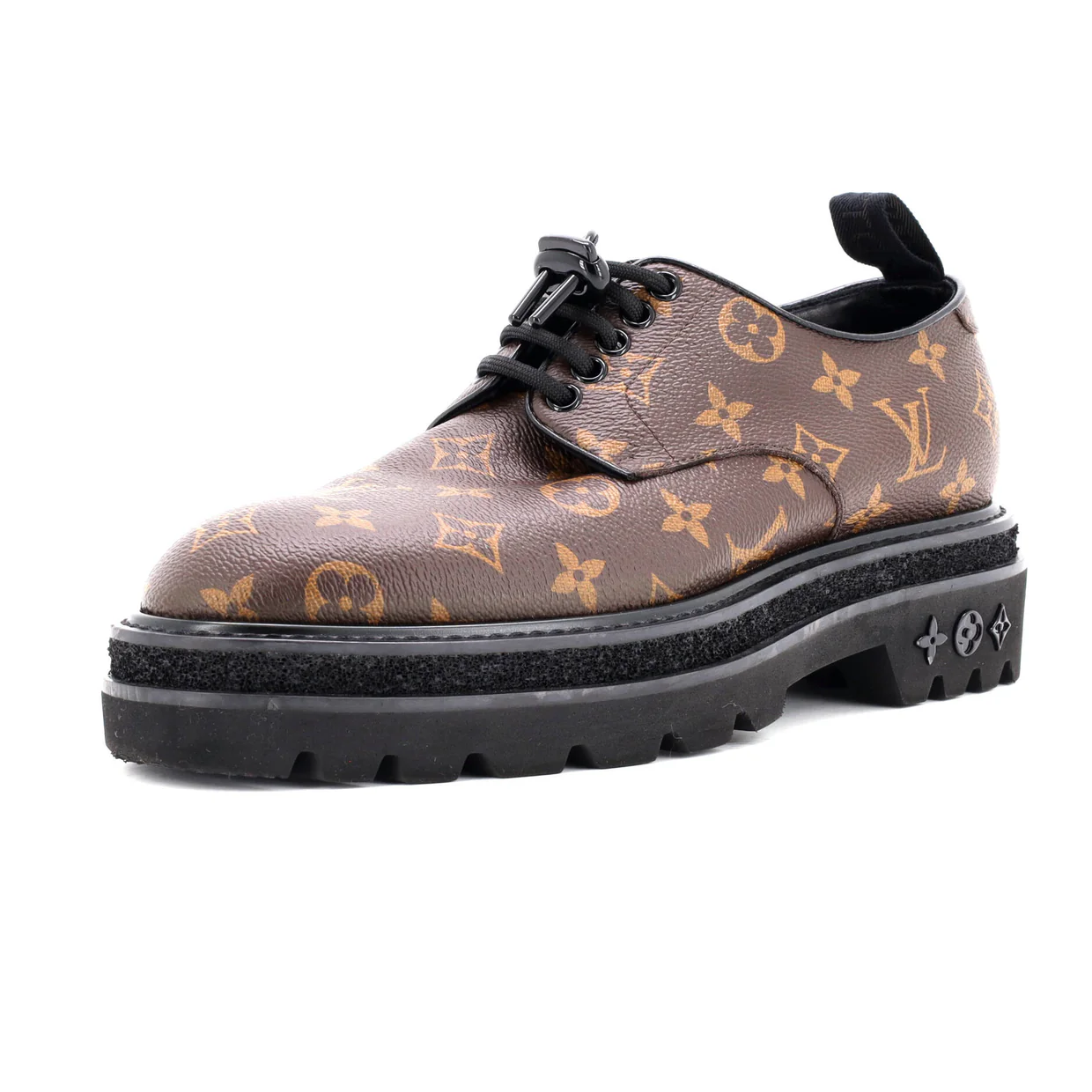 Men's Black Ice Derby Shoes Monogram Canvas - Deep Luxury