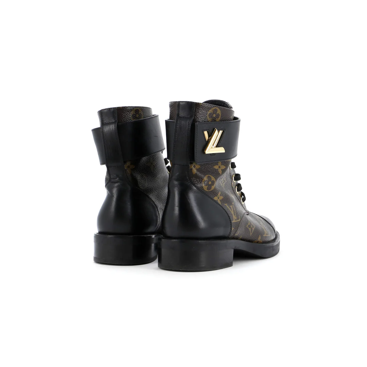 Women's Wonderland Flat Ranger Boots Monogram Canvas and Leather - Deep Luxury